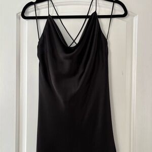 Zara Black Satin Cowl Neck Dress